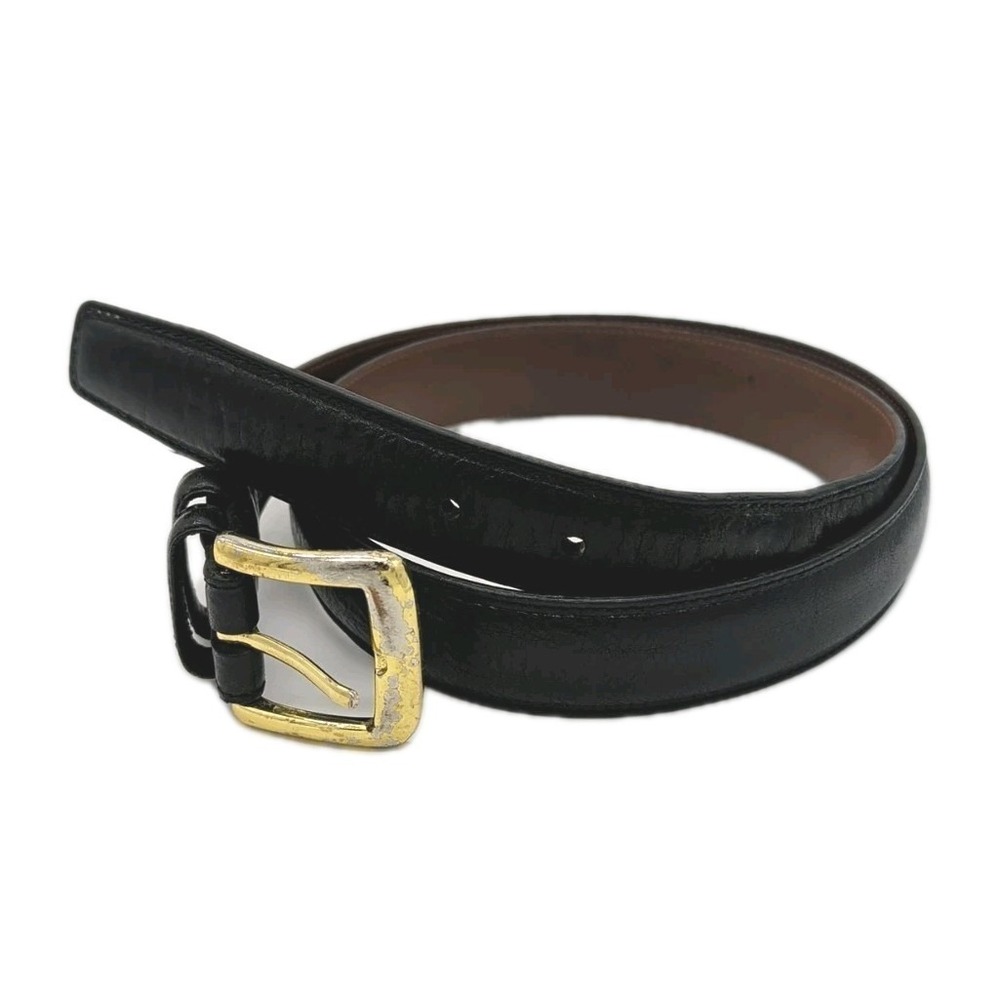 Roundtree & Yorke Black Leather Belt - Size 36 - Full‎ Grain Cowhide Lined